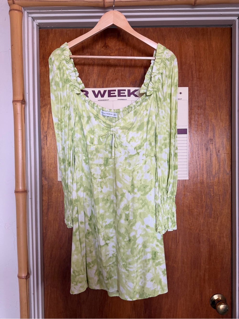 Light Green Tie-Dye Dress